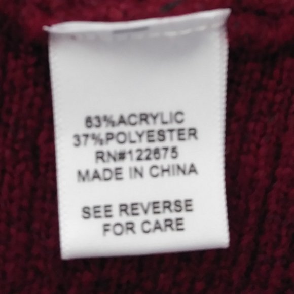 Lety & Me Maroon turtle neck Sweater button side design Size 2X - Picture 7 of 8